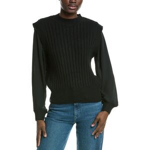 Design History Womens Mock Neck Sweater, Black